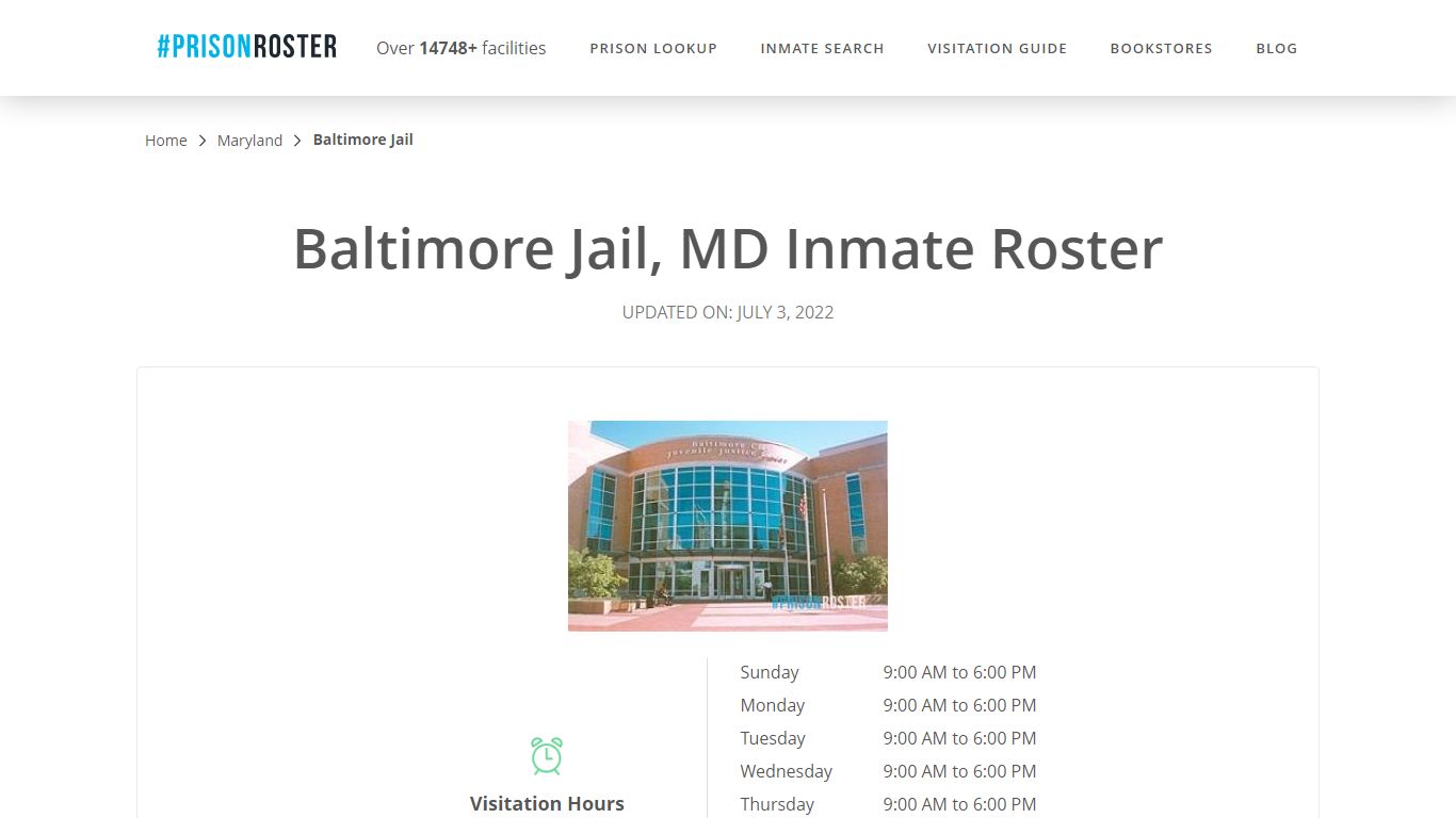 Baltimore Jail, MD Inmate Roster - Nationwide Inmate Search