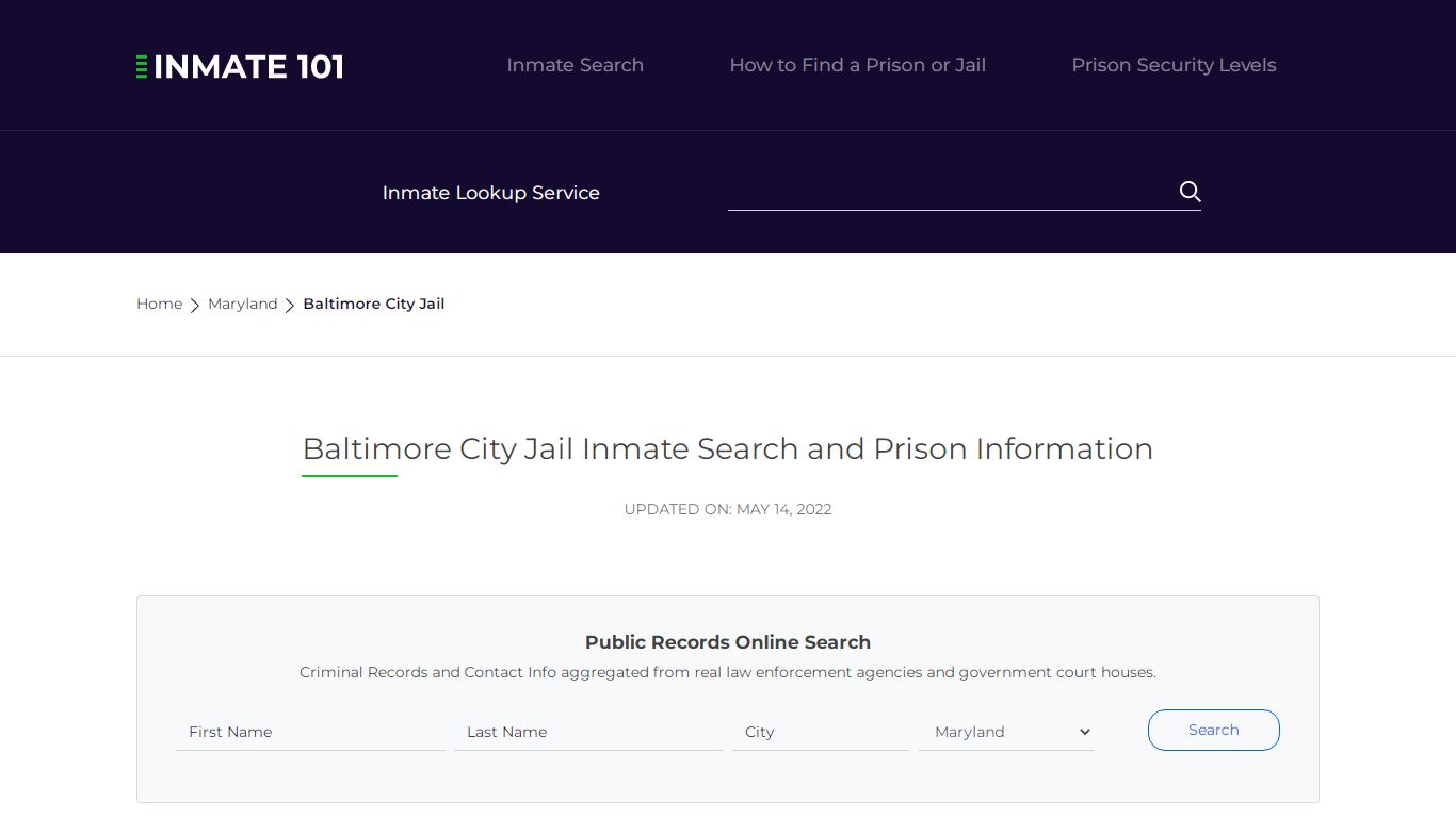 Baltimore City Jail Inmate Search, Visitation, Phone no ...